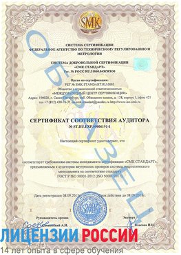 Образец сертификата соответствия аудитора №ST.RU.EXP.00006191-1 Черноголовка Сертификат ISO 50001